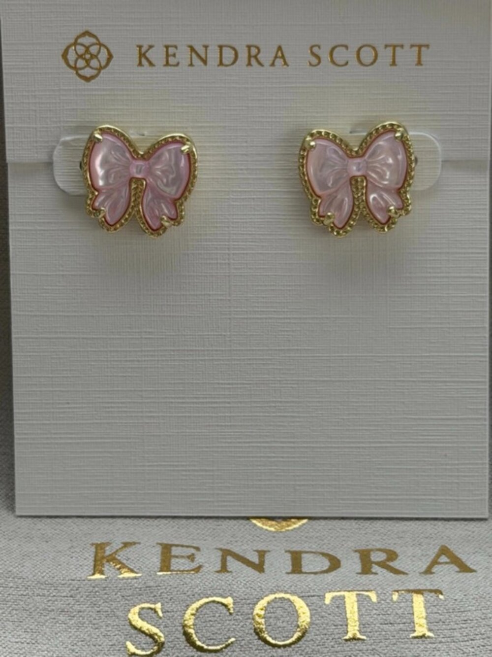 Kendra Scott pink bow earrings